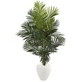 Nearly Naturals 5.5 ft. Paradise Artificial Palm Tree in White Planter 5639